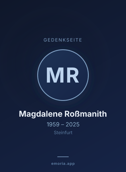 Gedenkportrait von Magdalene Roßmanith