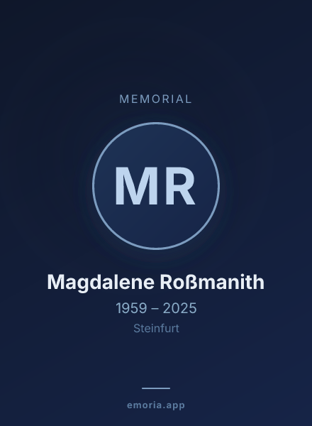Memorial portrait of Magdalene Roßmanith