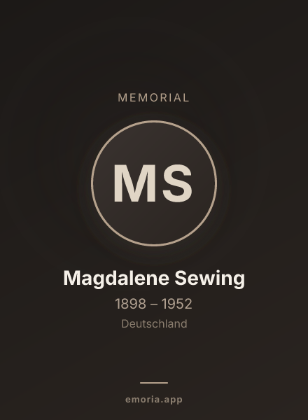 Memorial portrait of Magdalene Sewing