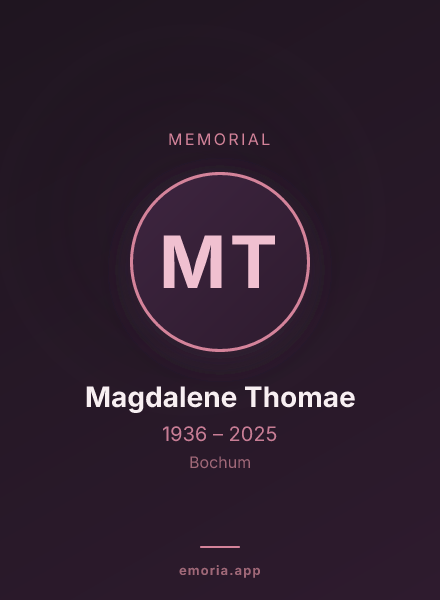 Memorial portrait of Magdalene Thomae