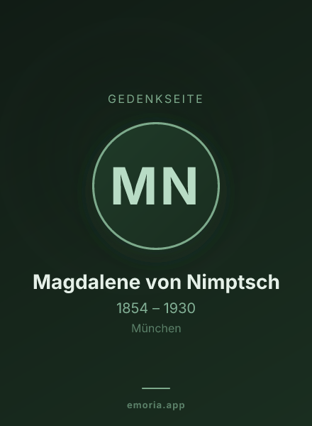 Gedenkportrait von Magdalene von Nimptsch
