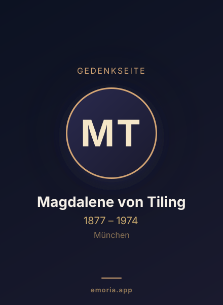 Gedenkportrait von Magdalene von Tiling