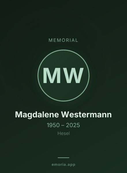 Memorial portrait of Magdalene Westermann