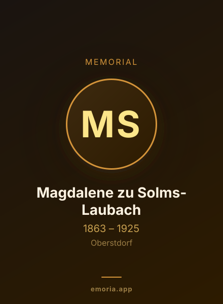 Memorial portrait of Magdalene zu Solms-Laubach