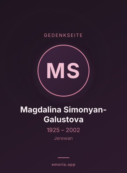 Gedenkportrait von Magdalina Simonyan-Galustova