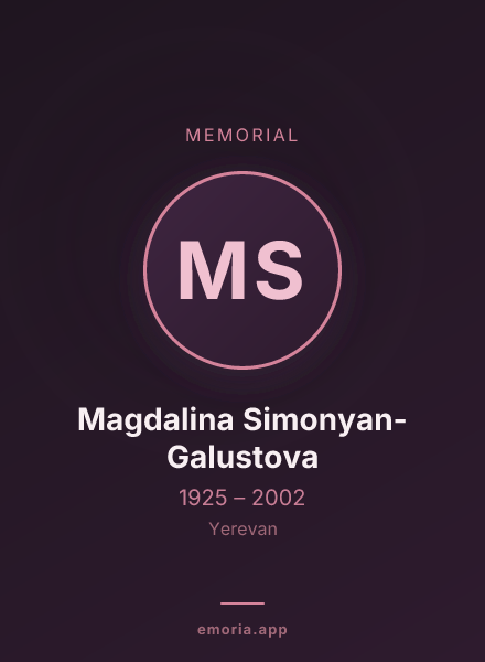 Memorial portrait of Magdalina Simonyan-Galustova