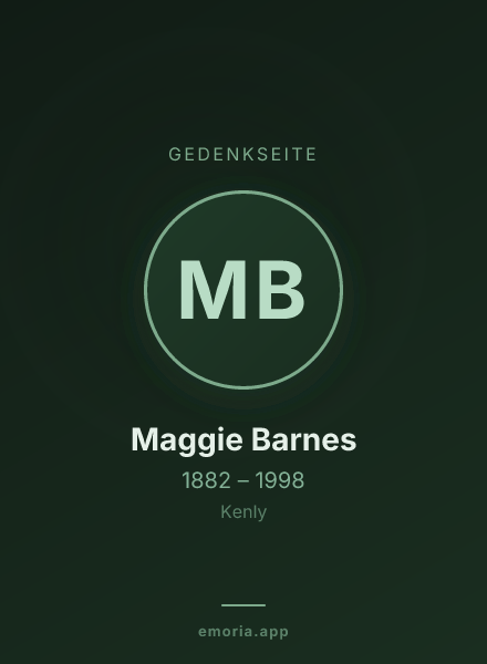 Gedenkportrait von Maggie Barnes