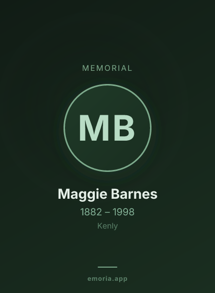 Memorial portrait of Maggie Barnes