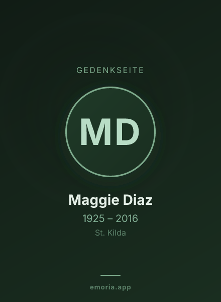 Gedenkportrait von Maggie Diaz