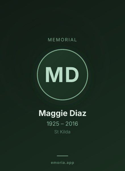 Memorial portrait of Maggie Diaz
