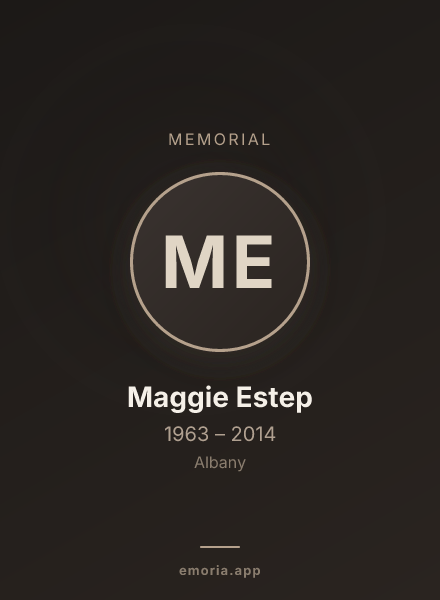 Memorial portrait of Maggie Estep