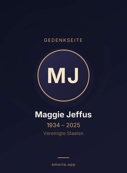 Gedenkportrait von Maggie Jeffus