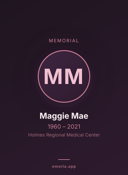 Memorial portrait of Maggie Mae