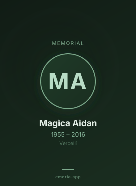 Memorial portrait of Magica Aidan