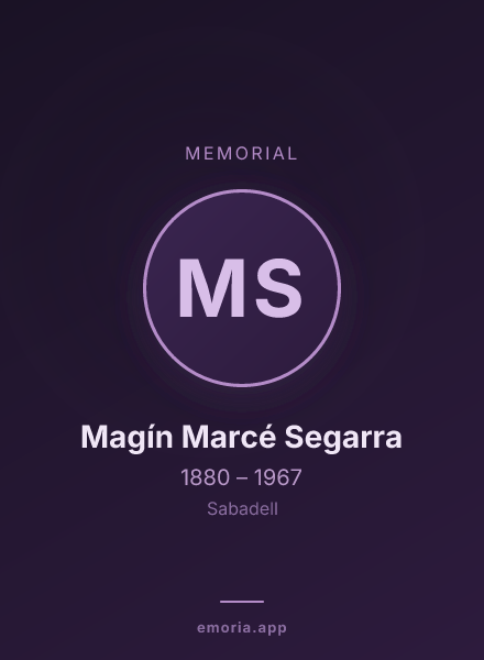 Memorial portrait of Magín Marcé Segarra