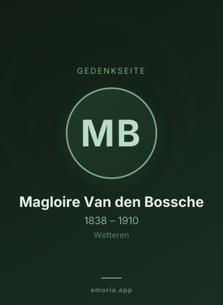 Gedenkportrait von Magloire Van den Bossche
