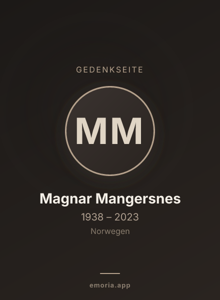 Gedenkportrait von Magnar Mangersnes