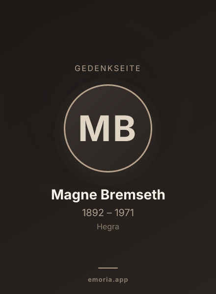 Gedenkportrait von Magne Bremseth