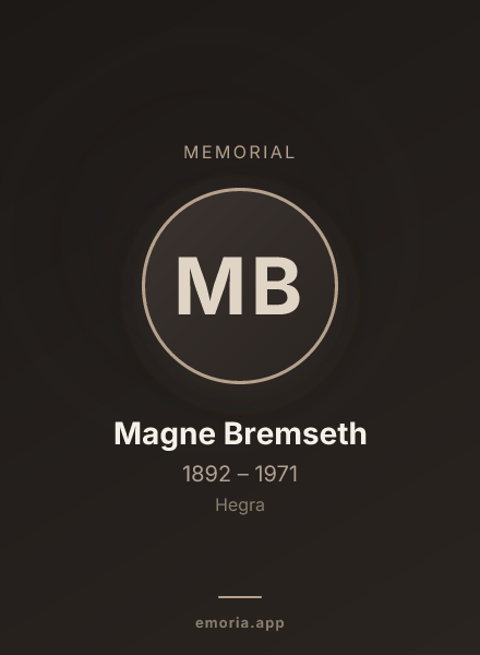 Memorial portrait of Magne Bremseth