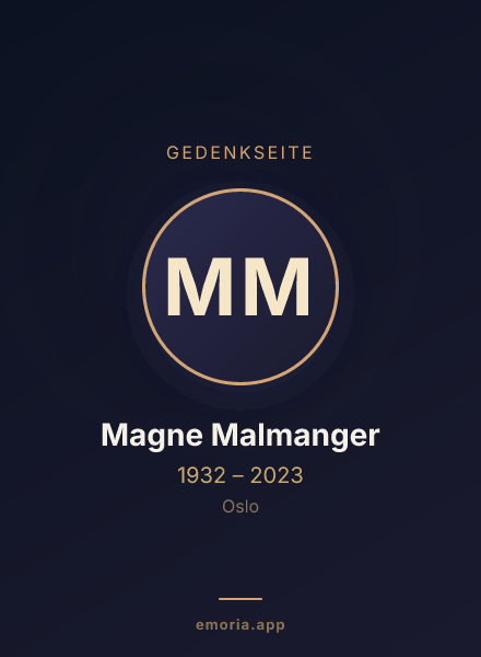 Gedenkportrait von Magne Malmanger