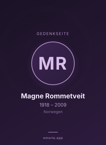 Gedenkportrait von Magne Rommetveit