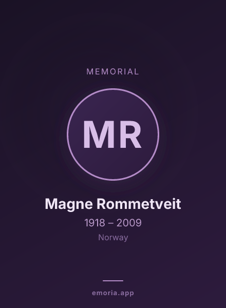 Memorial portrait of Magne Rommetveit