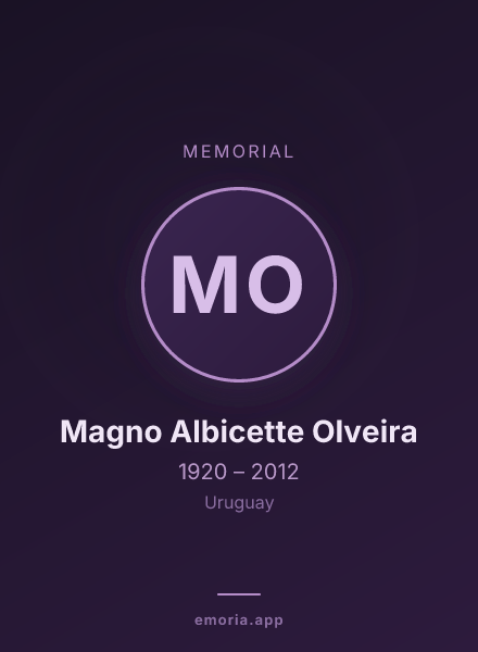 Memorial portrait of Magno Albicette Olveira