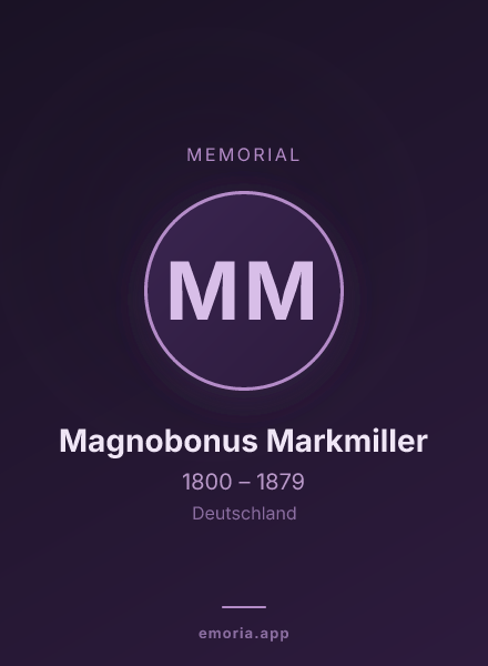 Memorial portrait of Magnobonus Markmiller