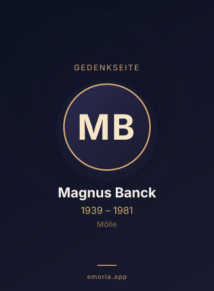 Gedenkportrait von Magnus Banck
