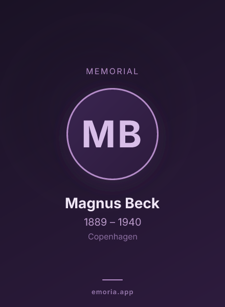 Memorial portrait of Magnus Beck
