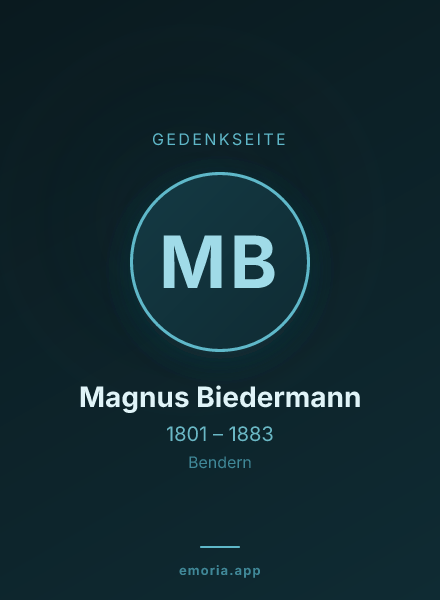 Gedenkportrait von Magnus Biedermann