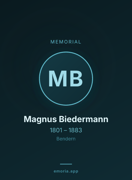 Memorial portrait of Magnus Biedermann