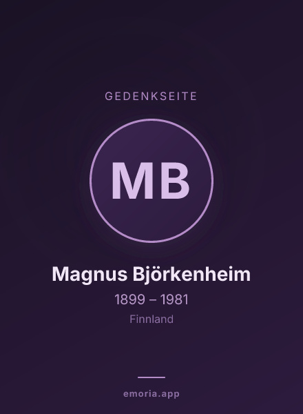 Gedenkportrait von Magnus Björkenheim