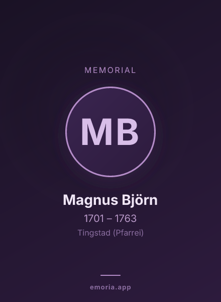 Memorial portrait of Magnus Björn