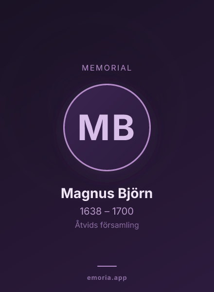 Memorial portrait of Magnus Björn