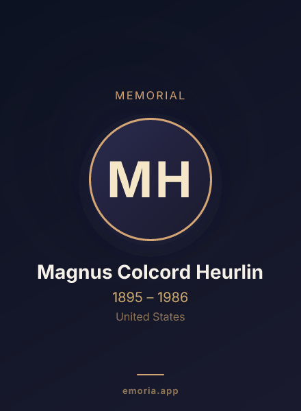 Memorial portrait of Magnus Colcord Heurlin