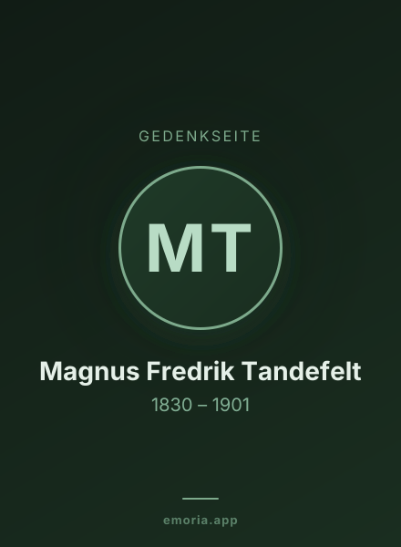 Gedenkportrait von Magnus Fredrik Tandefelt