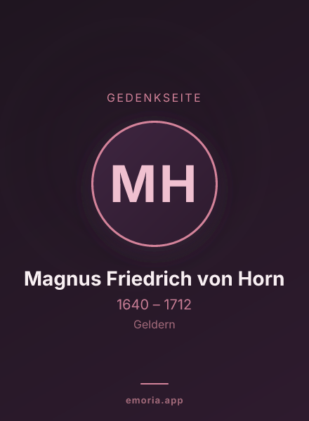 Gedenkportrait von Magnus Friedrich von Horn
