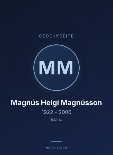 Gedenkportrait von Magnús Helgi Magnússon