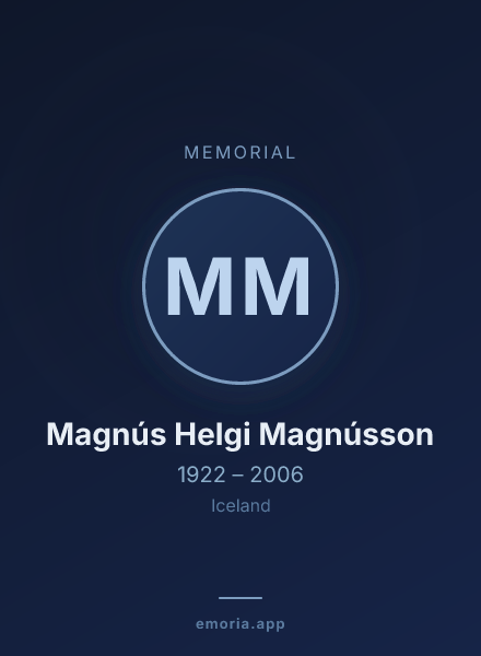 Memorial portrait of Magnús Helgi Magnússon
