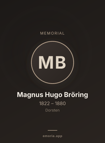 Memorial portrait of Magnus Hugo Bröring