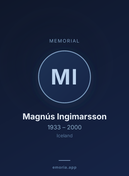 Memorial portrait of Magnús Ingimarsson