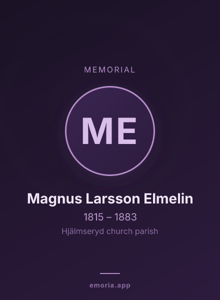 Memorial portrait of Magnus Larsson Elmelin