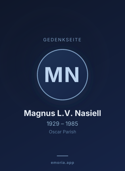 Gedenkportrait von Magnus L.V. Nasiell