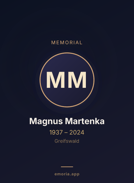 Memorial portrait of Magnus Martenka