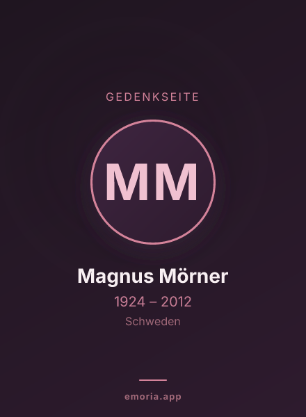 Gedenkportrait von Magnus Mörner