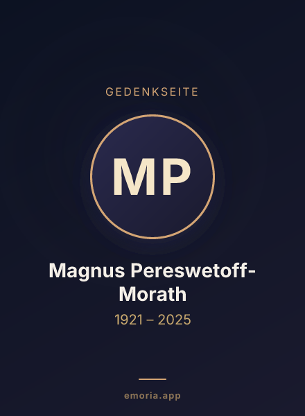 Gedenkportrait von Magnus Pereswetoff-Morath