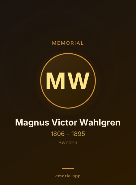 Memorial portrait of Magnus Victor Wahlgren