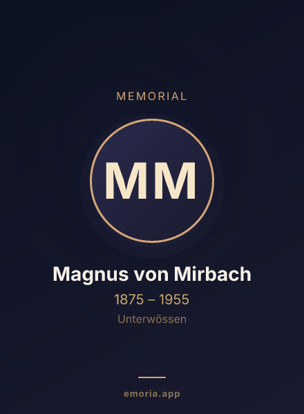 Memorial portrait of Magnus von Mirbach