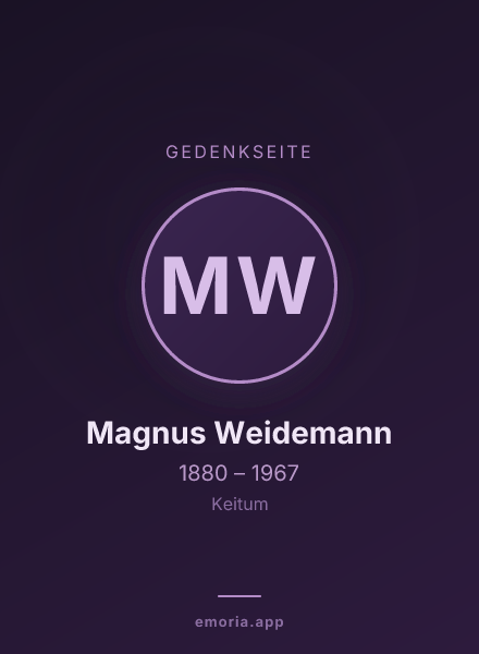 Gedenkportrait von Magnus Weidemann